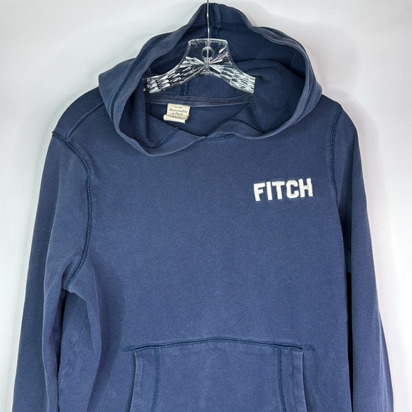 Abercrombie & Fitch Navy Hoodie Sweatshirt Large - Picture 2 of 8
